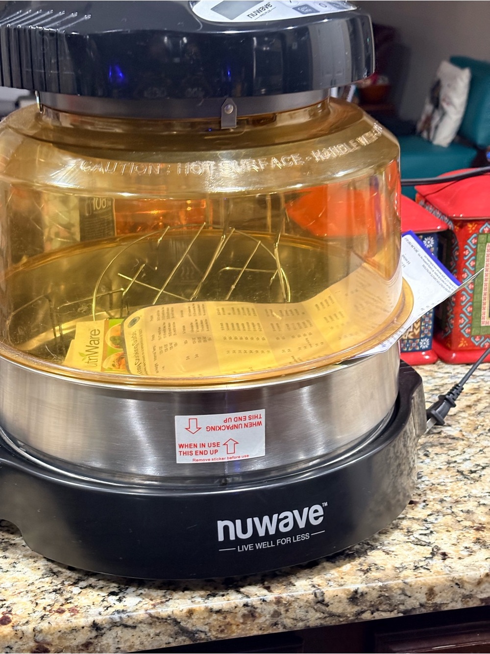 NuWave Amber Halogen Countertop Air Cooker - Black and Amber